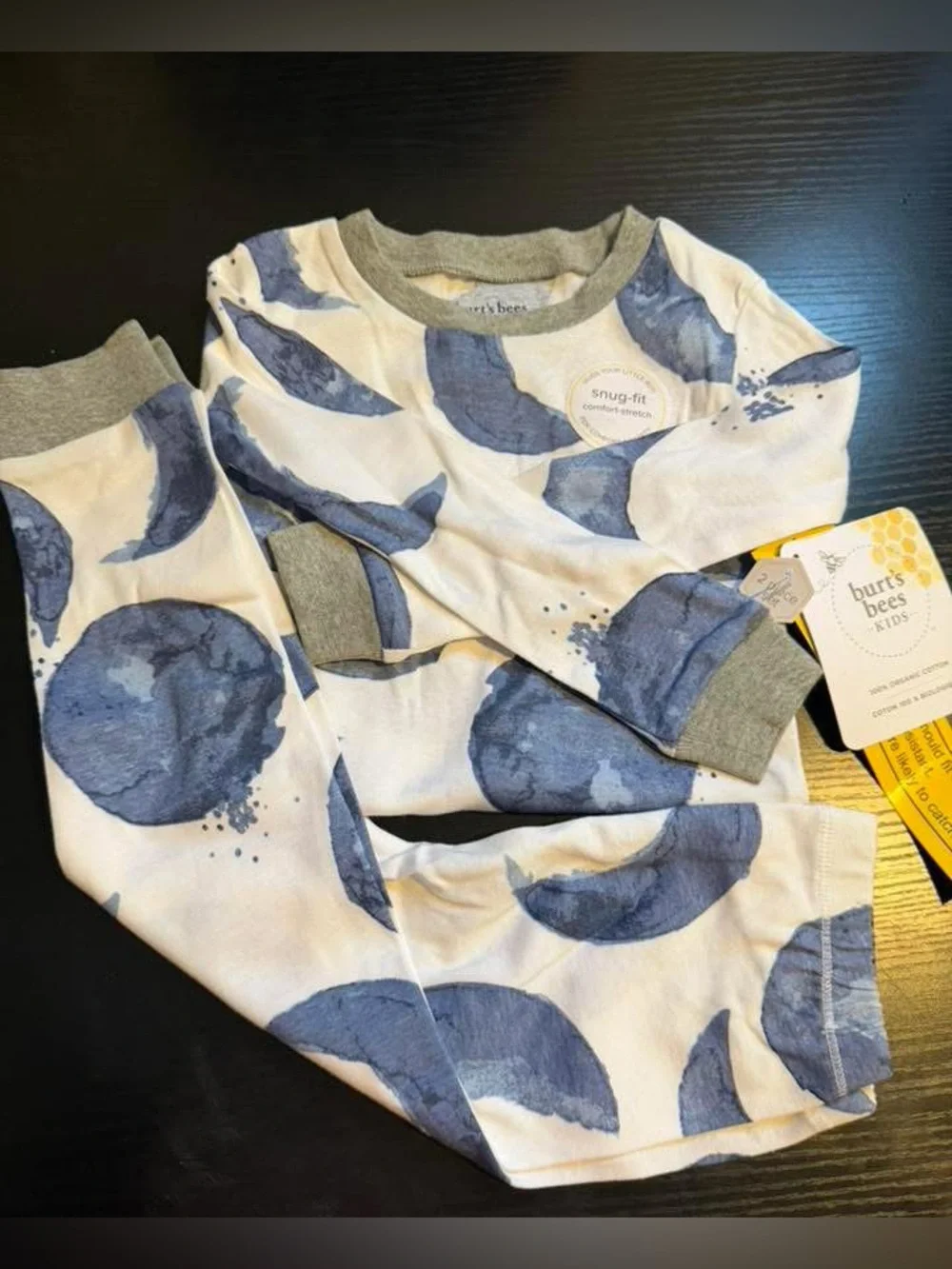 Burt's Bees Blue and Gray Baby Footed Pajama
